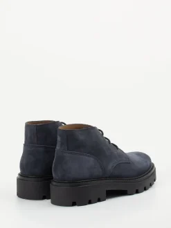 Tod's – Schnürboots aus Veloursleder Dunkelblau