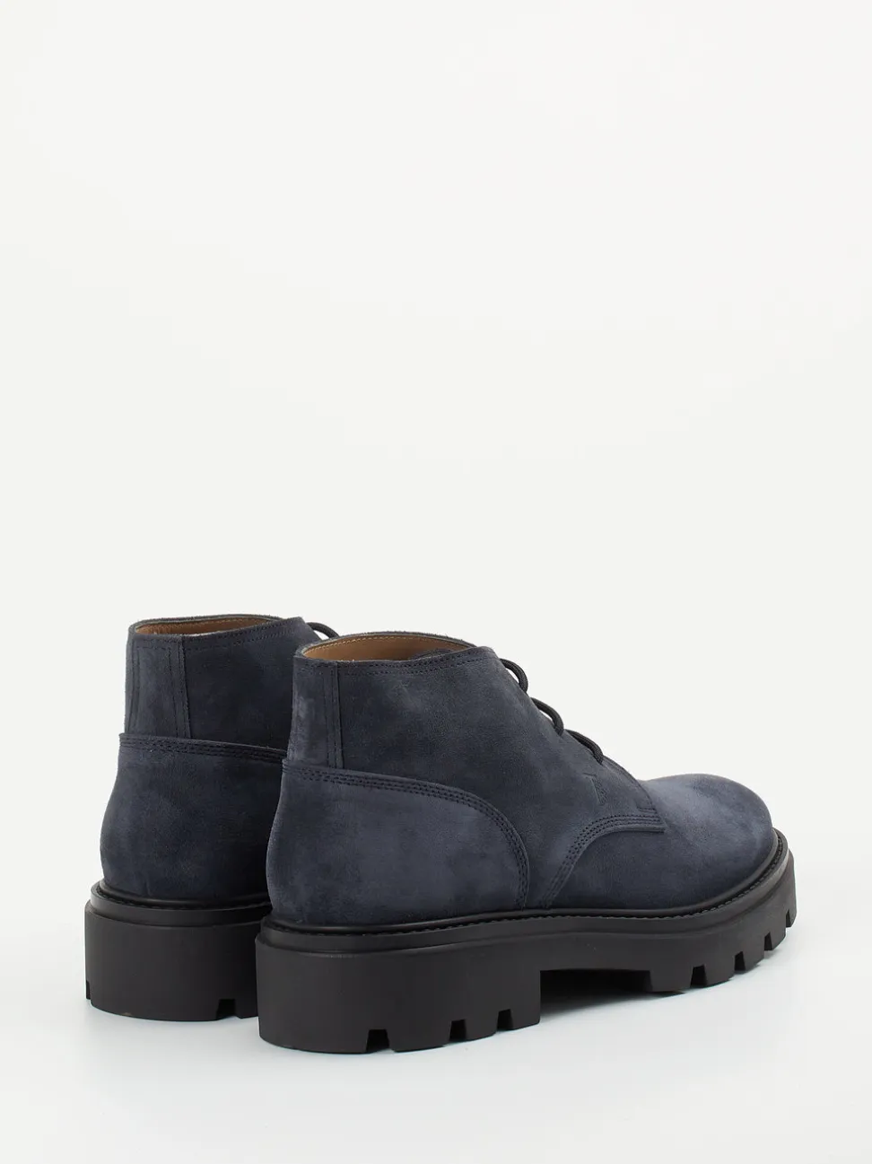 Tod's – Schnürboots aus Veloursleder Dunkelblau