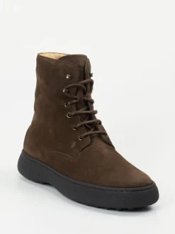 Tod's – Schnürboots aus Veloursleder Dunkelbraun