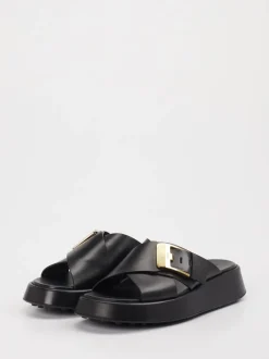 Tod's – Slides aus Lammleder Schwarz