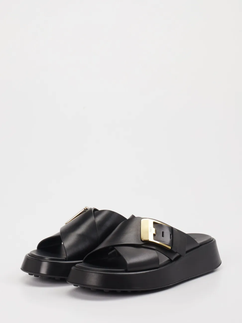 Tod's – Slides aus Lammleder Schwarz
