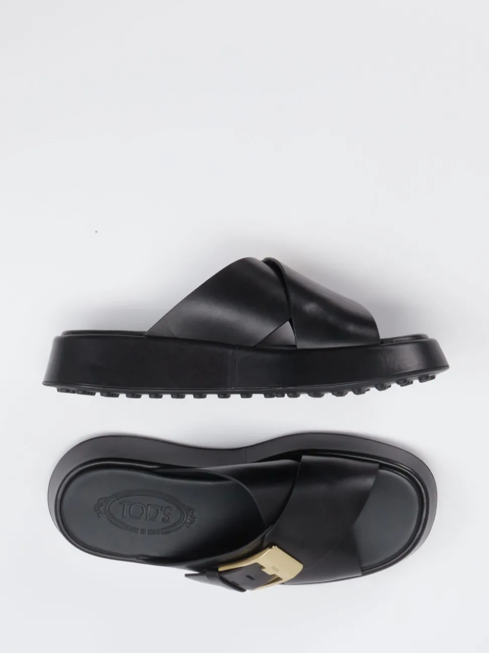 Tod's – Slides aus Lammleder Schwarz