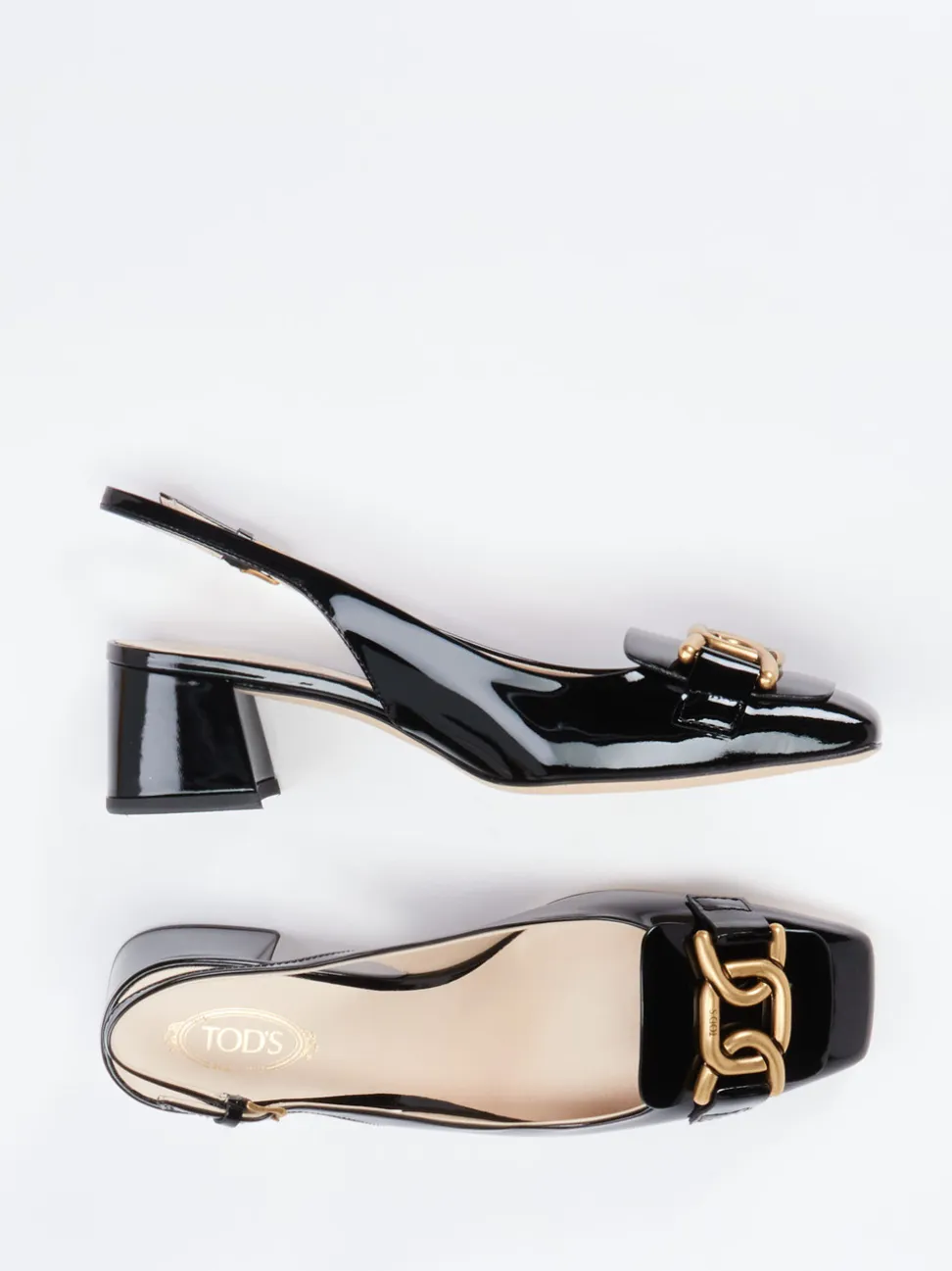 Tod's – Slingback-Pumps aus Lackleder Schwarz
