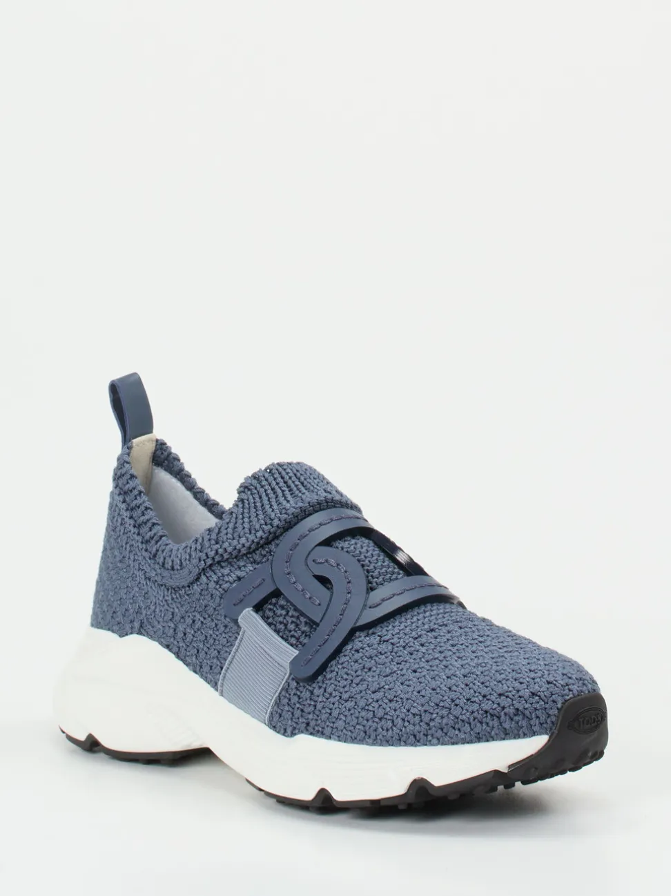 Tod's – Slip-On Sneaker aus Stretchstrick blau