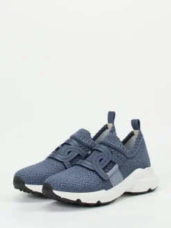 Tod's – Slip-On Sneaker aus Stretchstrick blau