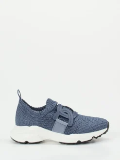 Tod's – Slip-On Sneaker aus Stretchstrick blau