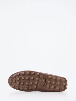 Tod's – Slipper aus genarbtem Kalbleder braun