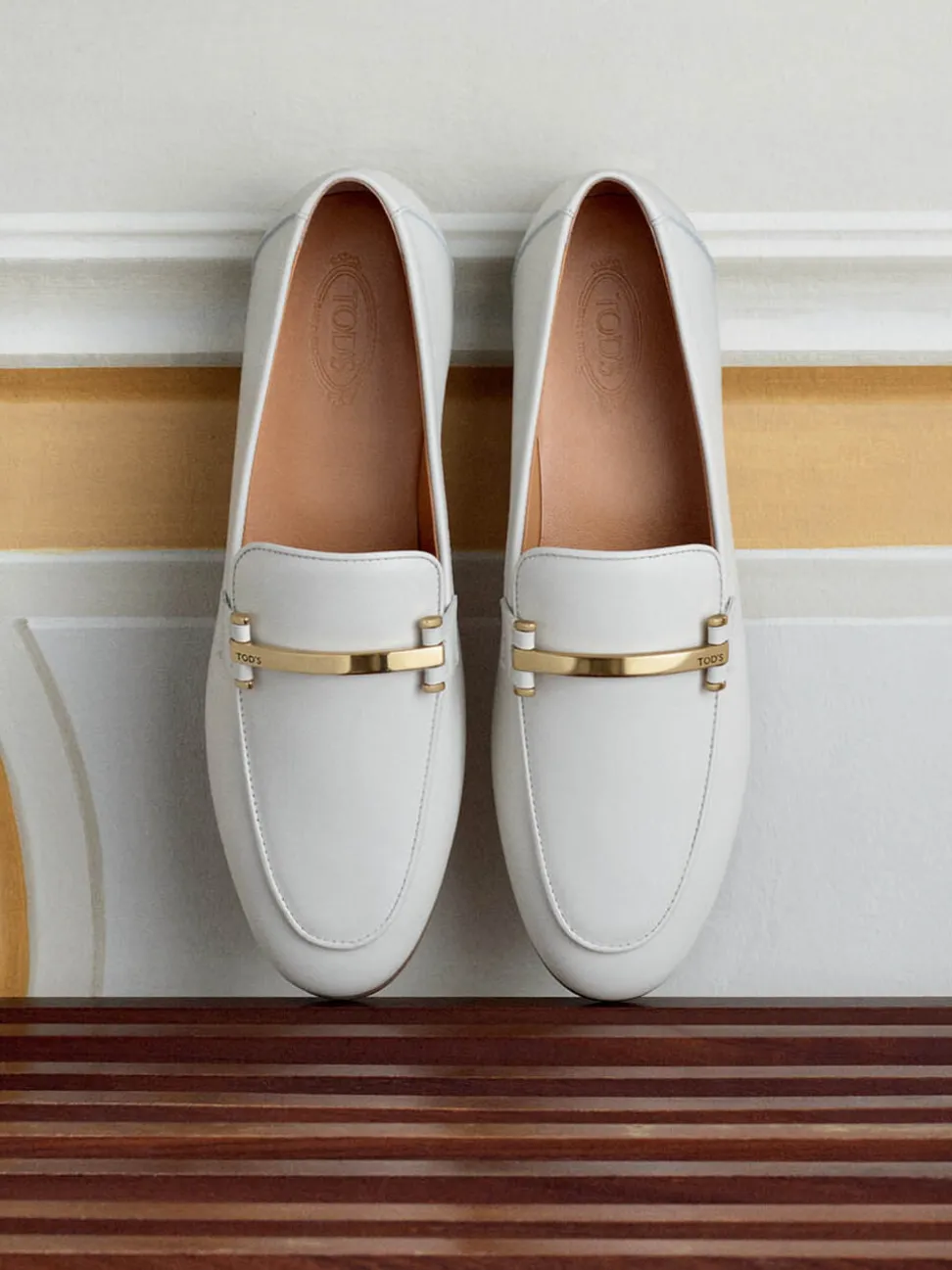 Tod's – Slipper aus Kalbleder Elfenbeinweiß