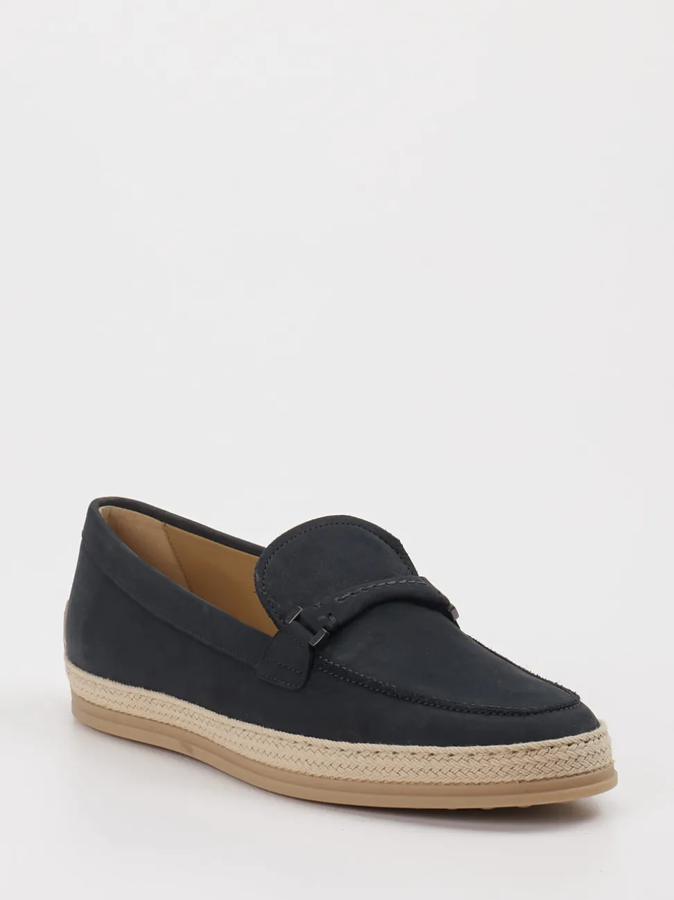 Tod's – Slipper aus Leder mit Bastdetails