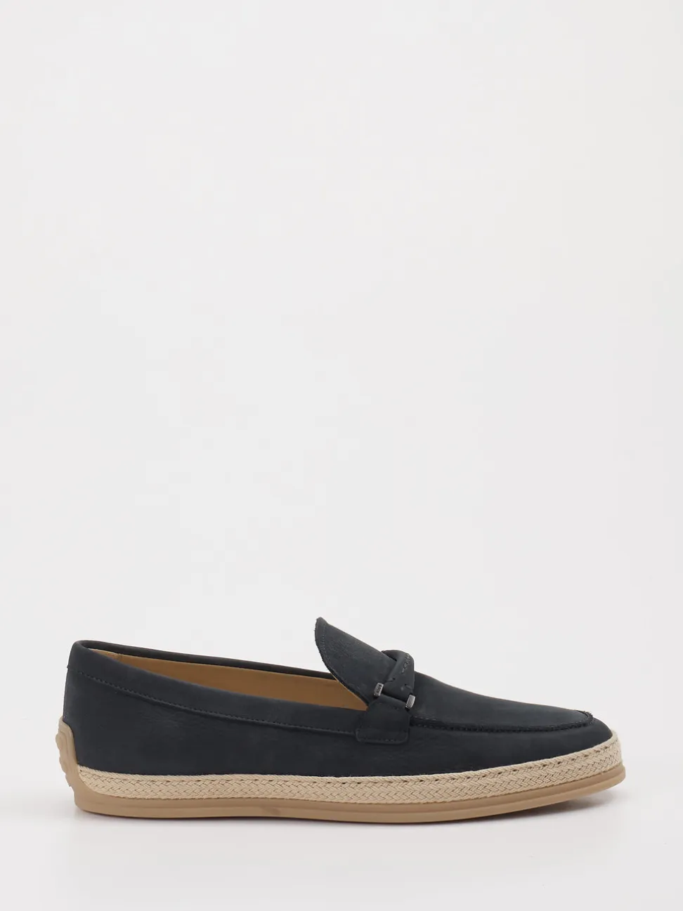 Tod's – Slipper aus Leder mit Bastdetails