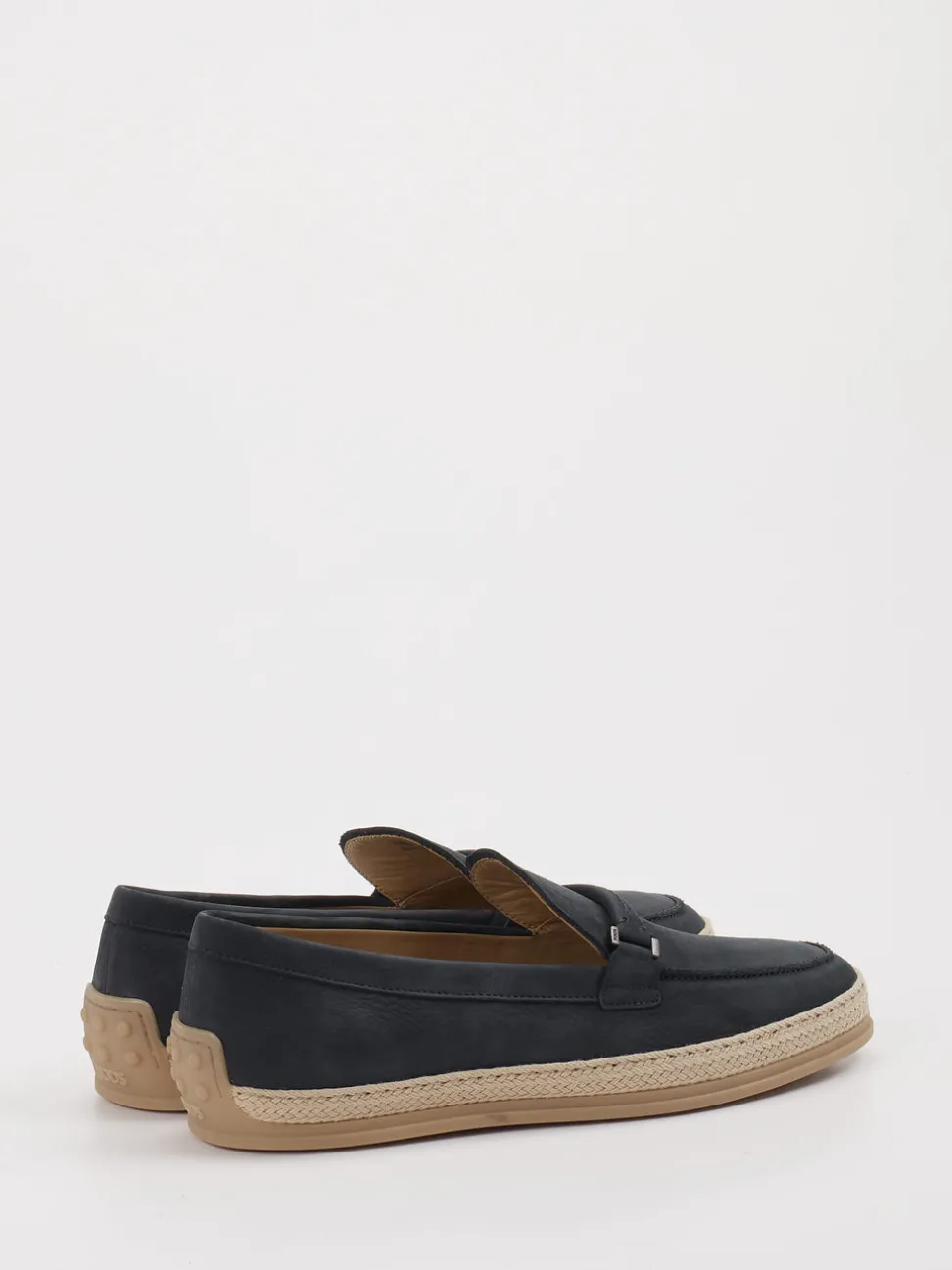 Tod's – Slipper aus Leder mit Bastdetails