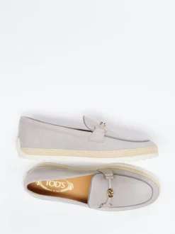 Tod's – Slipper aus Nubukleder mit Bastsohle