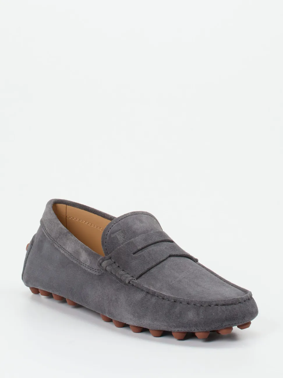 Tod's – Slipper aus Veloursleder in Anthrazitgrau
