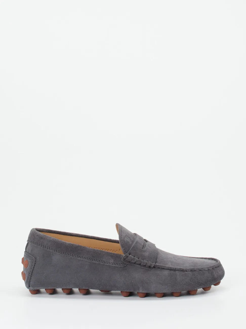 Tod's – Slipper aus Veloursleder in Anthrazitgrau