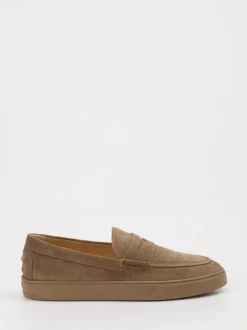 Tod's – Slipper aus Veloursleder sandbraun