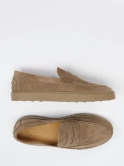 Tod's – Slipper aus Veloursleder sandbraun