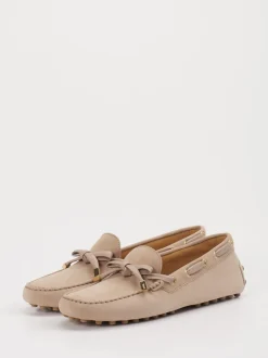 Tod's – Slipper aus Veloursleder in Beige