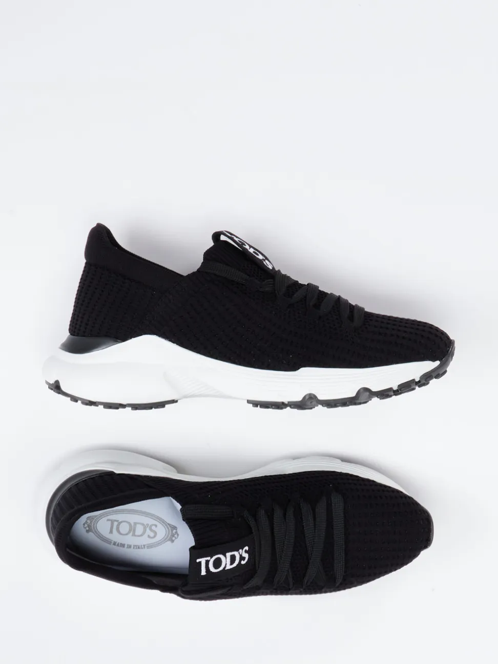 Tod's – Sneaker aus gestricktem Textil Schwarz
