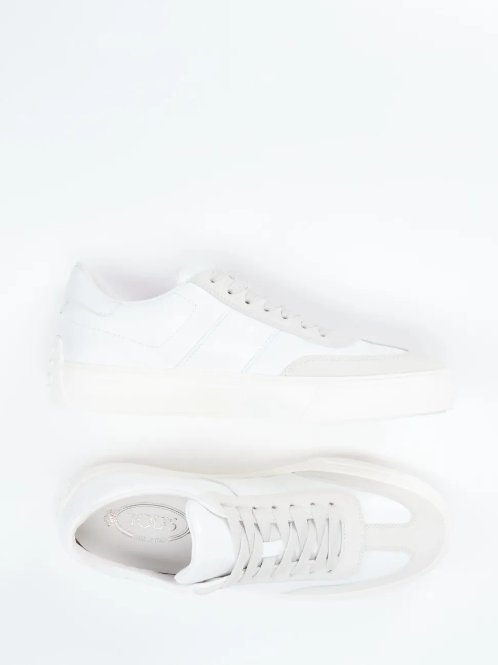 Tod's – Sneaker aus Kalbleder und Veloursleder Off-White