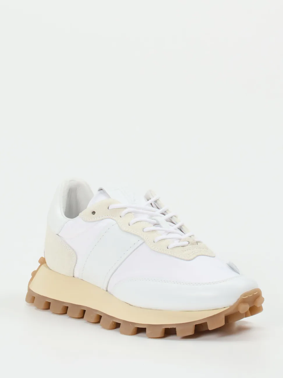 Tod's – Sneaker aus Kalbleder und Nylon weiß-beige
