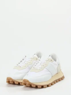 Tod's – Sneaker aus Kalbleder und Nylon weiß-beige