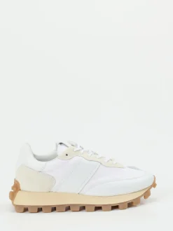 Tod's – Sneaker aus Kalbleder und Nylon weiß-beige