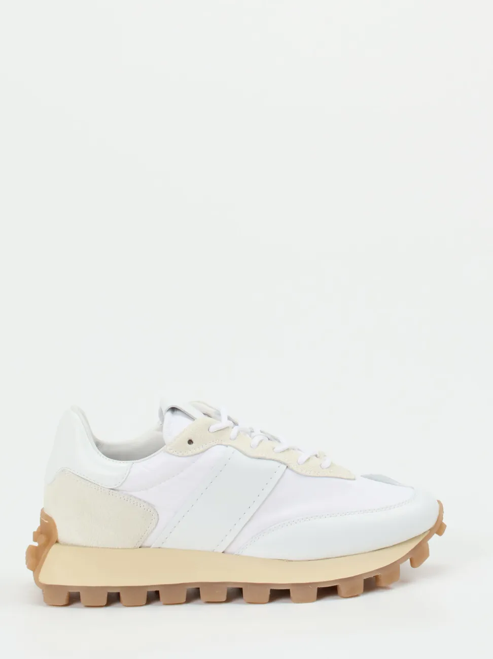 Tod's – Sneaker aus Kalbleder und Nylon weiß-beige
