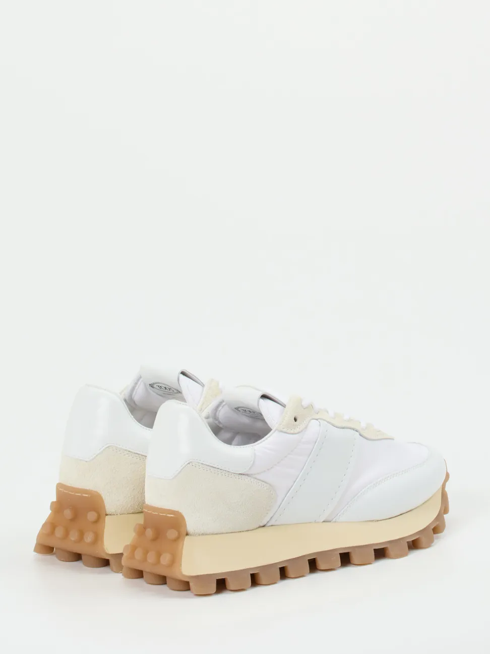 Tod's – Sneaker aus Kalbleder und Nylon weiß-beige