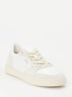 Tod's – Sneaker aus Kalbleder und Veloursleder Weiß