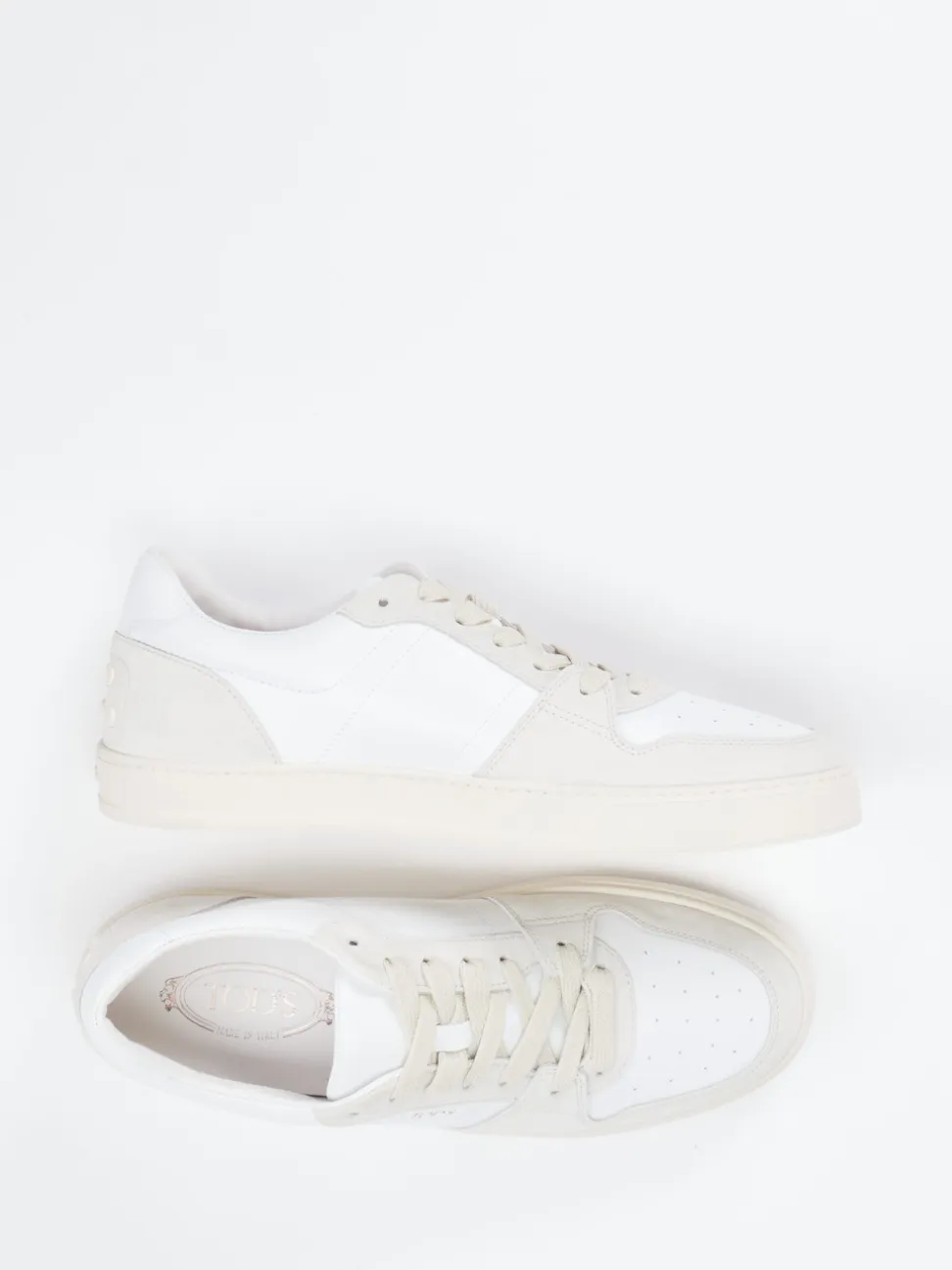 Tod's – Sneaker aus Kalbleder und Veloursleder Weiß