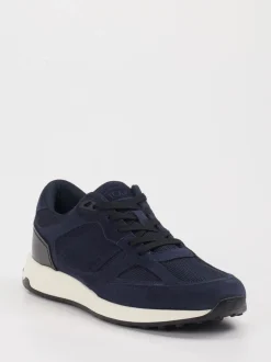 Tod's – Sneaker aus Velour und Textil Dunkelblau