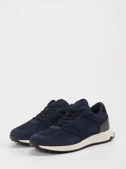 Tod's – Sneaker aus Velour und Textil Dunkelblau