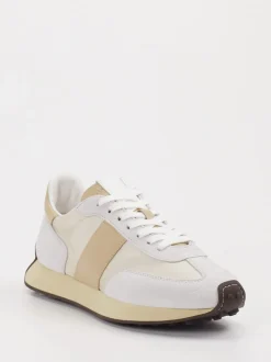 Tod's – Sneaker aus Velour und Textil Offwhite