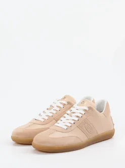 Tod's – Sneaker aus Velourleder und Glattleder Beige