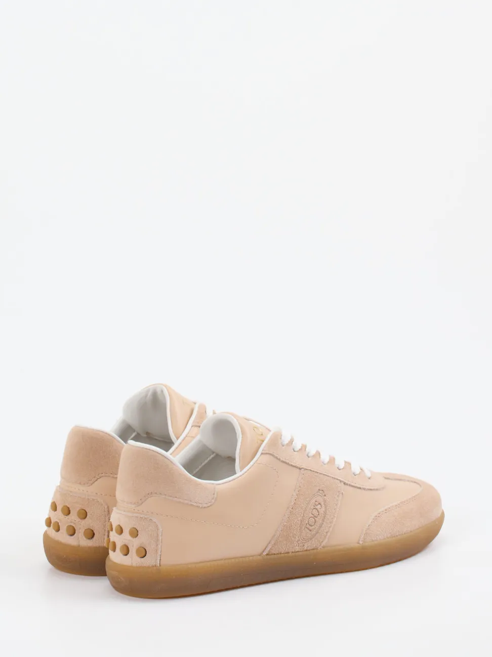 Tod's – Sneaker aus Velourleder und Glattleder Beige
