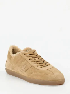 Tod's – Sneaker aus Veloursleder mit Lammfellfutter