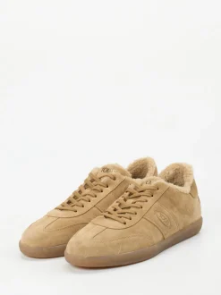 Tod's – Sneaker aus Veloursleder mit Lammfellfutter