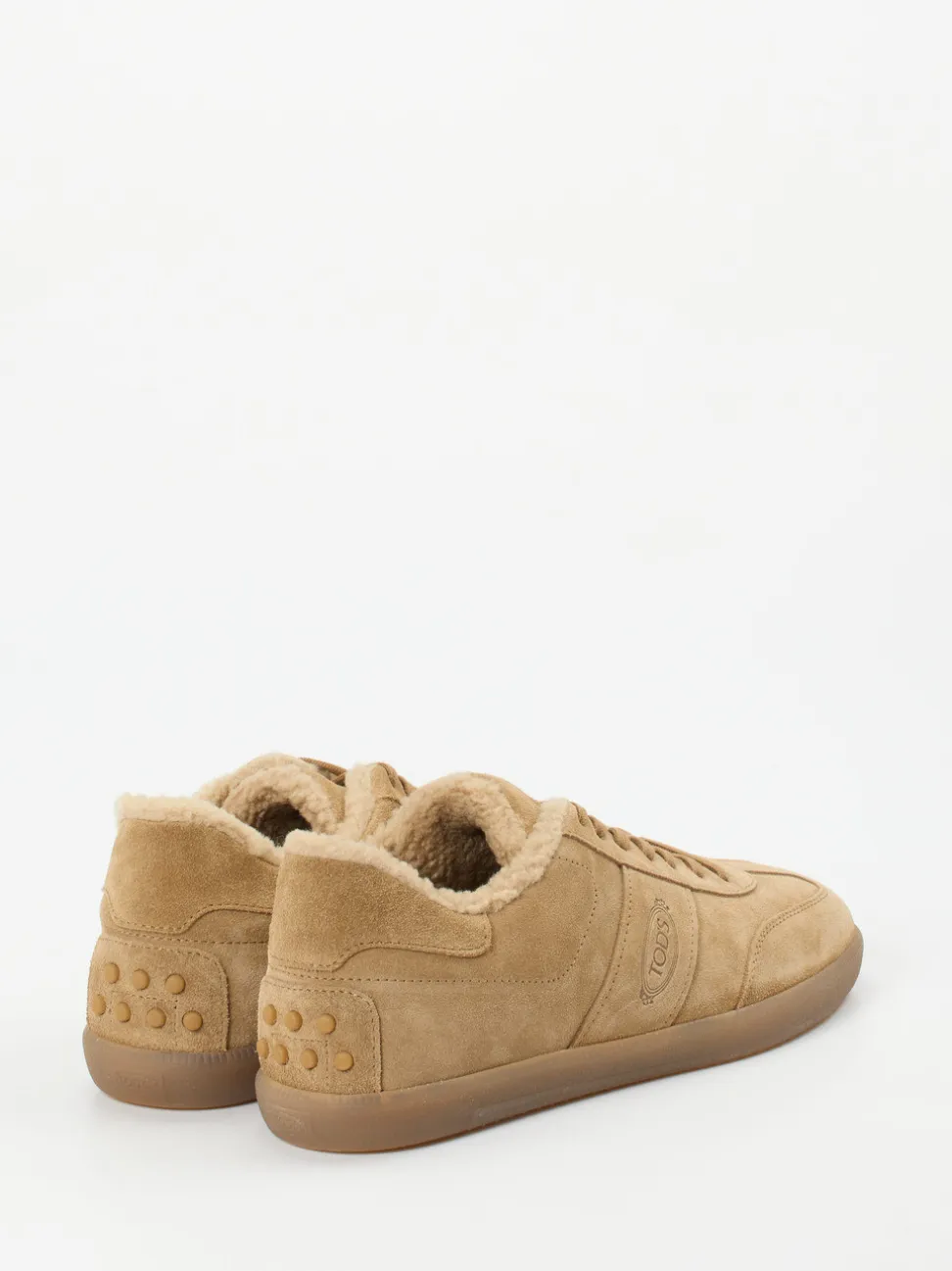 Tod's – Sneaker aus Veloursleder mit Lammfellfutter