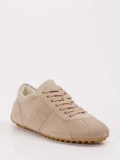 Tod's – Sneaker aus Veloursleder in Rosébeige
