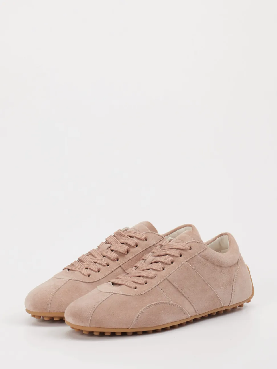 Tod's – Sneaker aus Veloursleder in Rosébeige