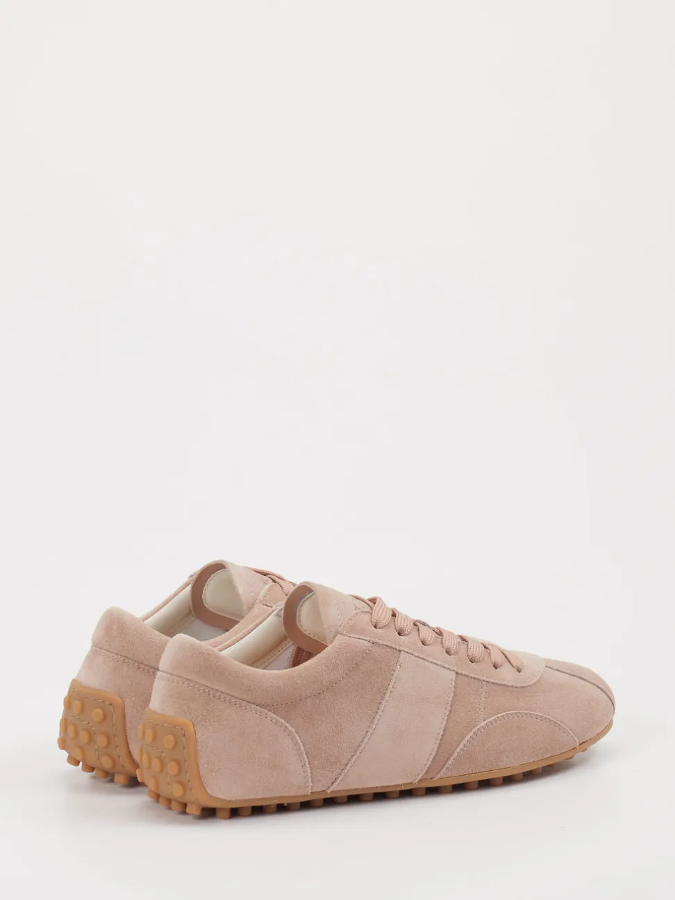 Tod's – Sneaker aus Veloursleder in Rosébeige