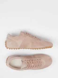 Tod's – Sneaker aus Veloursleder in Rosébeige