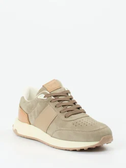 Tod's – Sneaker aus Veloursleder in Beigegrau