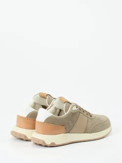 Tod's – Sneaker aus Veloursleder in Beigegrau