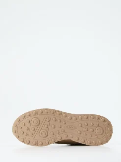Tod's – Sneaker aus Veloursleder in Beigegrau