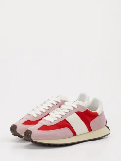 Tod's – Sneaker aus Veloursleder und Textil Rosé