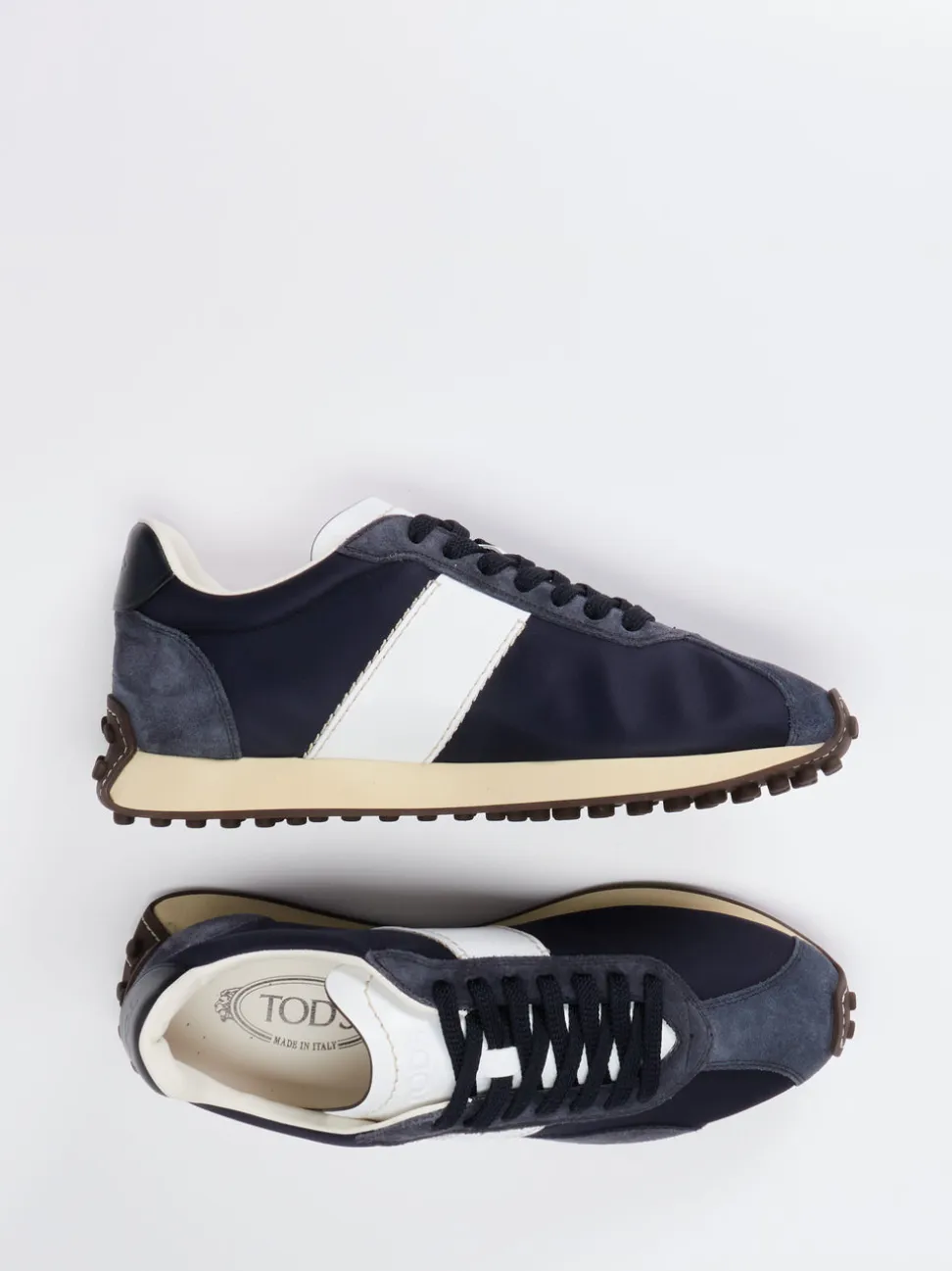 Tod's – Sneaker aus Veloursleder und Nylon dunkelblau