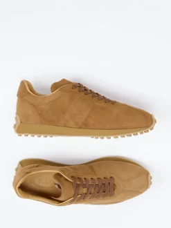 Tod's – Sneaker aus Veloursleder in Cognacbraun