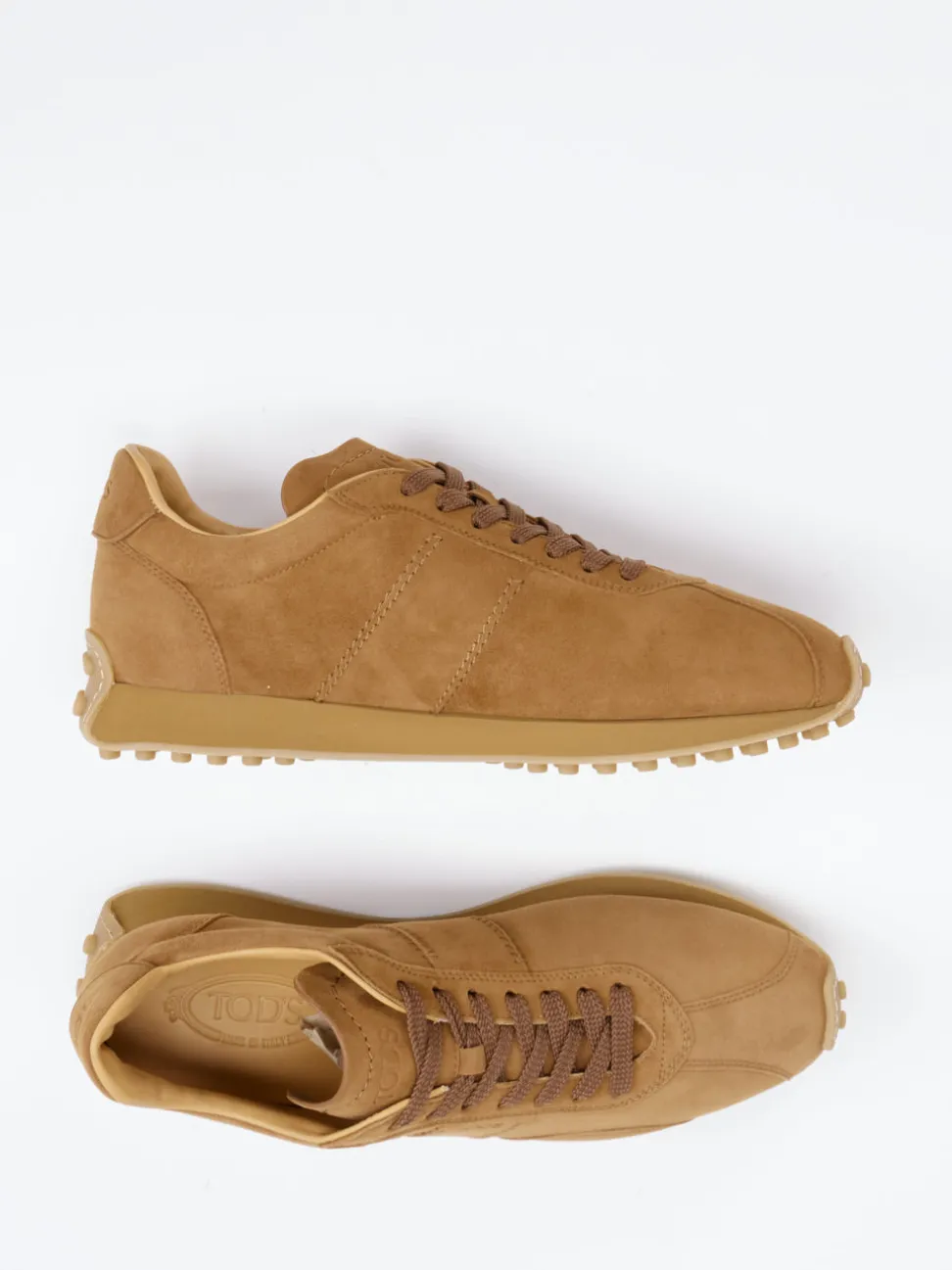 Tod's – Sneaker aus Veloursleder in Cognacbraun
