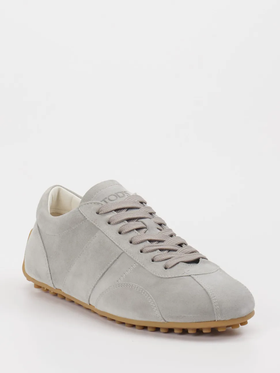 Tod's – Sneaker aus Veloursleder hellgrau